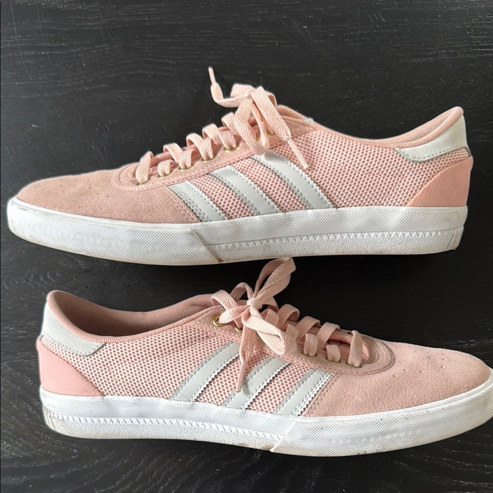 Adidas Pink and White Sneakers with Classic Design